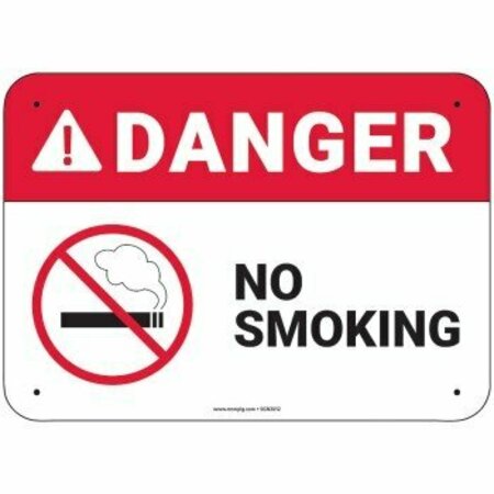 PIG PIG Danger No Smoking Sign 10" x 7" Aluminum 10" L x 7" H SGN2012-7X10-ALM